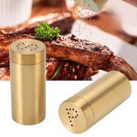 rovilox Gold Stainless Steel Salt and Pepper Shaker Set - Sleek and Elegant Design, Perfect for Modern Dining Tables or Gift Sets